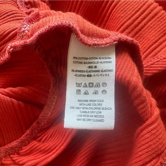 Free people Into you ribbed maxi dress orange/ red size small boho, like new - Picture 7 of 9